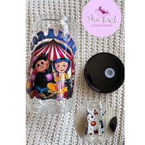 Coraline wybie 16Oz Glass Cup